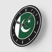 Horloge Ronde Drapeau pakistanais élégant (Angle)