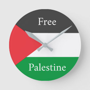 Horloge Ronde Drapeau palestinien Libérez la Palestine customisé