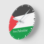 Horloge Ronde Drapeau palestinien Libérez la Palestine Round C P (Angle)