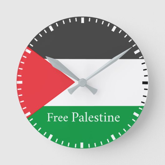 Horloge Ronde Drapeau palestinien Libérez la Palestine Round C P (Recto)