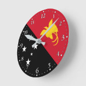 Horloge Ronde Drapeau Papouasie-Nouvelle-Guinée (Angle)