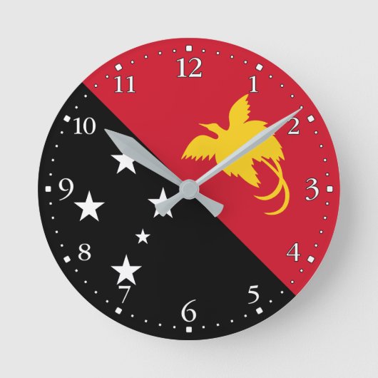Horloge Ronde Drapeau Papouasie-Nouvelle-Guinée (Recto)