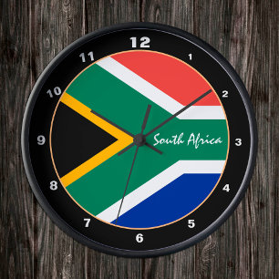 Horloge Ronde Drapeau patriotique africain, Afrique du Sud Accue
