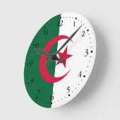 Horloge Ronde Drapeau patriotique algérien (Angle)
