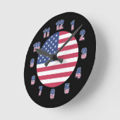 Horloge Ronde Drapeau patriotique américain (Angle)