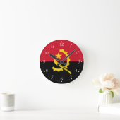 Horloge Ronde Drapeau patriotique angolais (Maison)