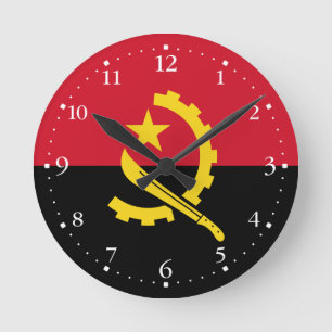 Horloge Ronde Drapeau patriotique angolais