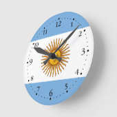 Horloge Ronde Drapeau patriotique argentin (Angle)