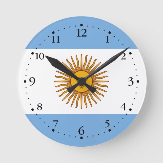 Horloge Ronde Drapeau patriotique argentin (Recto)