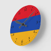 Horloge Ronde Drapeau patriotique arménien (Angle)