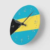 Horloge Ronde Drapeau patriotique bahaméen (Angle)