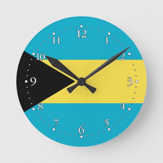 Horloge Ronde Drapeau patriotique bahaméen (Recto)