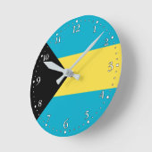 Horloge Ronde Drapeau patriotique bahaméen (Angle)