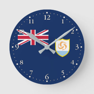 Horloge Ronde Drapeau patriotique d'Anguilla