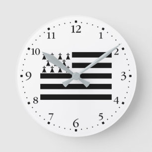 Horloge Ronde Drapeau patriotique de Bretagne