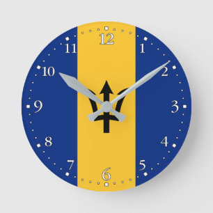 Horloge Ronde Drapeau patriotique de la Barbade