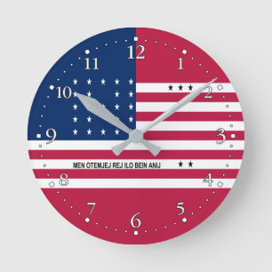 Horloge Ronde Drapeau patriotique de l'atoll de Bikini