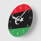 Horloge Ronde Drapeau patriotique de Libye (Angle)