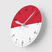 Horloge Ronde Drapeau patriotique de Monaco (Angle)