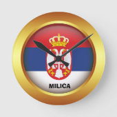 Horloge Ronde Drapeau patriotique de Serbie (Recto)