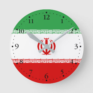Horloge Ronde Drapeau patriotique d'Iran