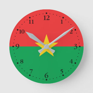 Horloge Ronde Drapeau patriotique du Burkina Faso