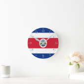 Horloge Ronde Drapeau patriotique du Costa Rica (Maison)