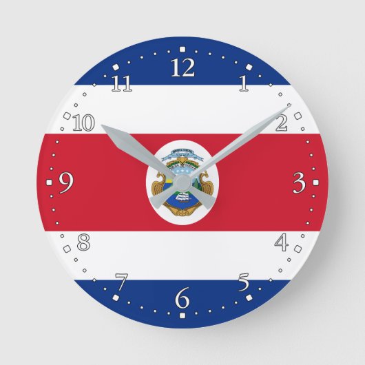 Horloge Ronde Drapeau patriotique du Costa Rica (Recto)