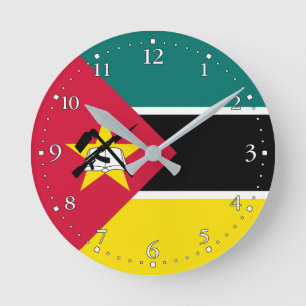 Horloge Ronde Drapeau patriotique du Mozambique