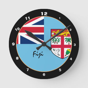 Horloge Ronde Drapeau patriotique fidjien, Fidji tendance Maison