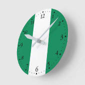 Horloge Ronde Drapeau patriotique nigérian (Angle)