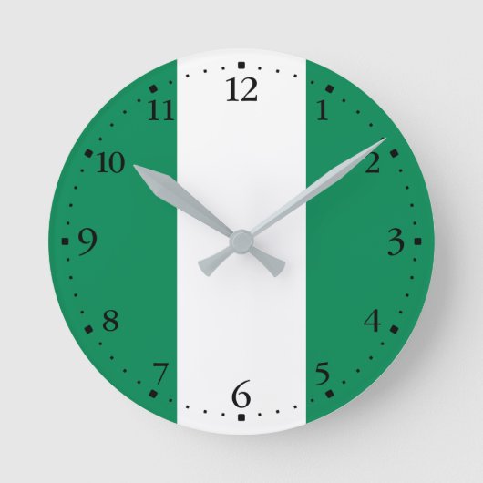 Horloge Ronde Drapeau patriotique nigérian (Recto)
