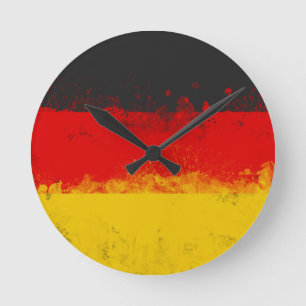 Horloge Ronde Drapeau peint Grunge de l'Allemagne