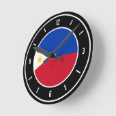 Horloge Ronde Drapeau philippin élégant (Angle)