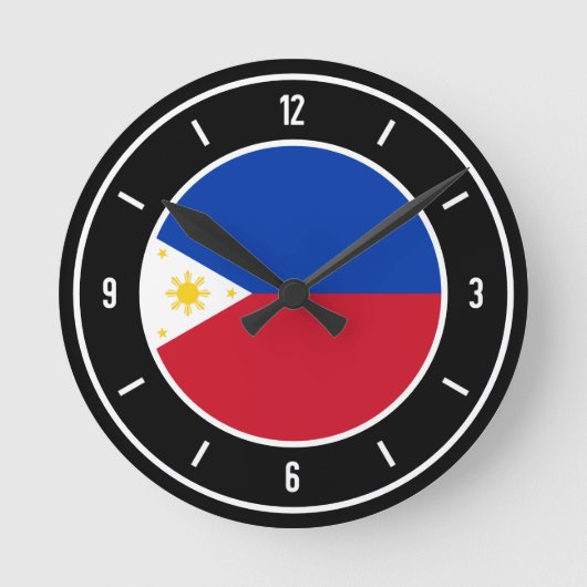 Horloge Ronde Drapeau philippin élégant (Recto)