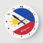 Horloge Ronde Drapeau philippin moderne, Philippines Accueil / D (Recto)