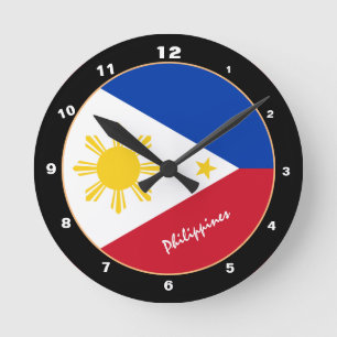 Horloge Ronde Drapeau philippin, Philippines moderne Accueil / d