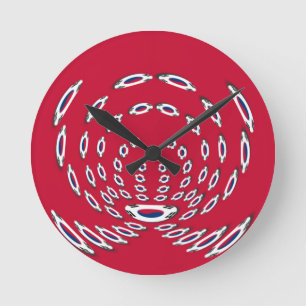 Horloge Ronde Drapeau Polka de Corée du Sud