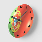 Horloge Ronde Drapeau portugais (Angle)