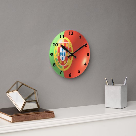 Horloge Ronde Drapeau portugais (Bureau)