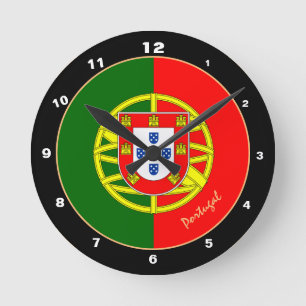 Horloge Ronde Drapeau portugais moderne, Portugal Accueil / Desi