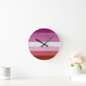 Horloge Ronde Drapeau rose lesbien (Maison)