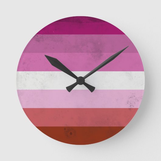 Horloge Ronde Drapeau rose lesbien (Recto)