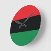 Horloge Ronde Drapeau rouge, noir et vert (Angle)