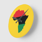 Horloge Ronde Drapeau rouge, noir et vert de l'Afrique (Angle)