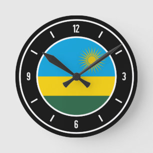 Horloge Ronde Drapeau rwandais élégant