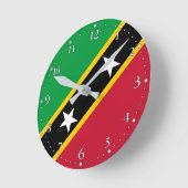 Horloge Ronde Drapeau Saint-Kitts-et-Nevis (Angle)