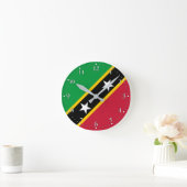 Horloge Ronde Drapeau Saint-Kitts-et-Nevis (Maison)