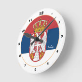 Horloge Ronde Drapeau serbe & Serbie tendance Accueil / design (Angle)