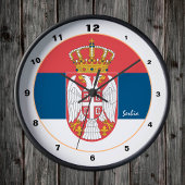 Horloge Ronde Drapeau serbe & Serbie tendance Accueil / design